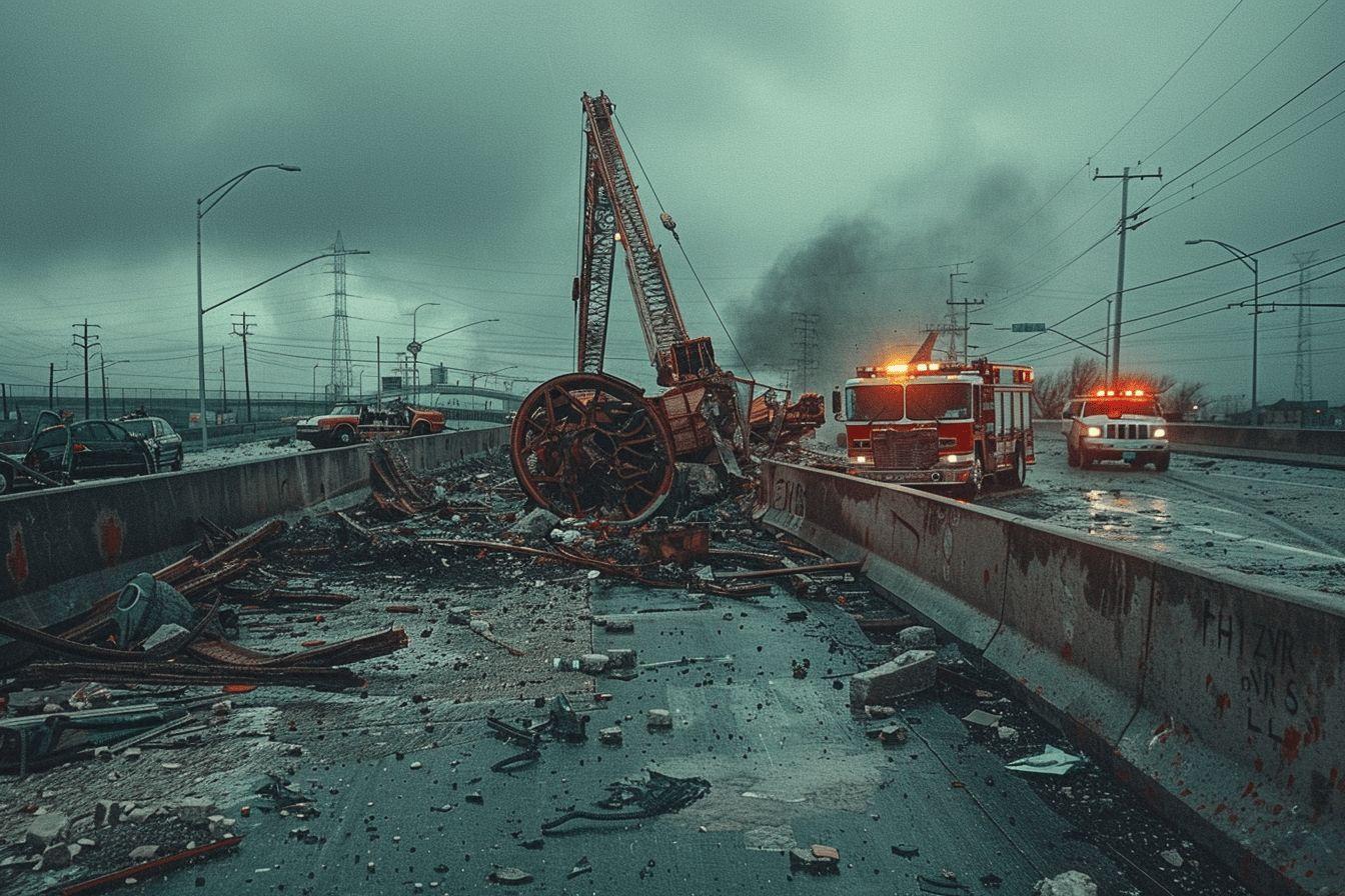 Une grue s'effondre à Fort Lauderdale : spectaculaire accident sur un pont