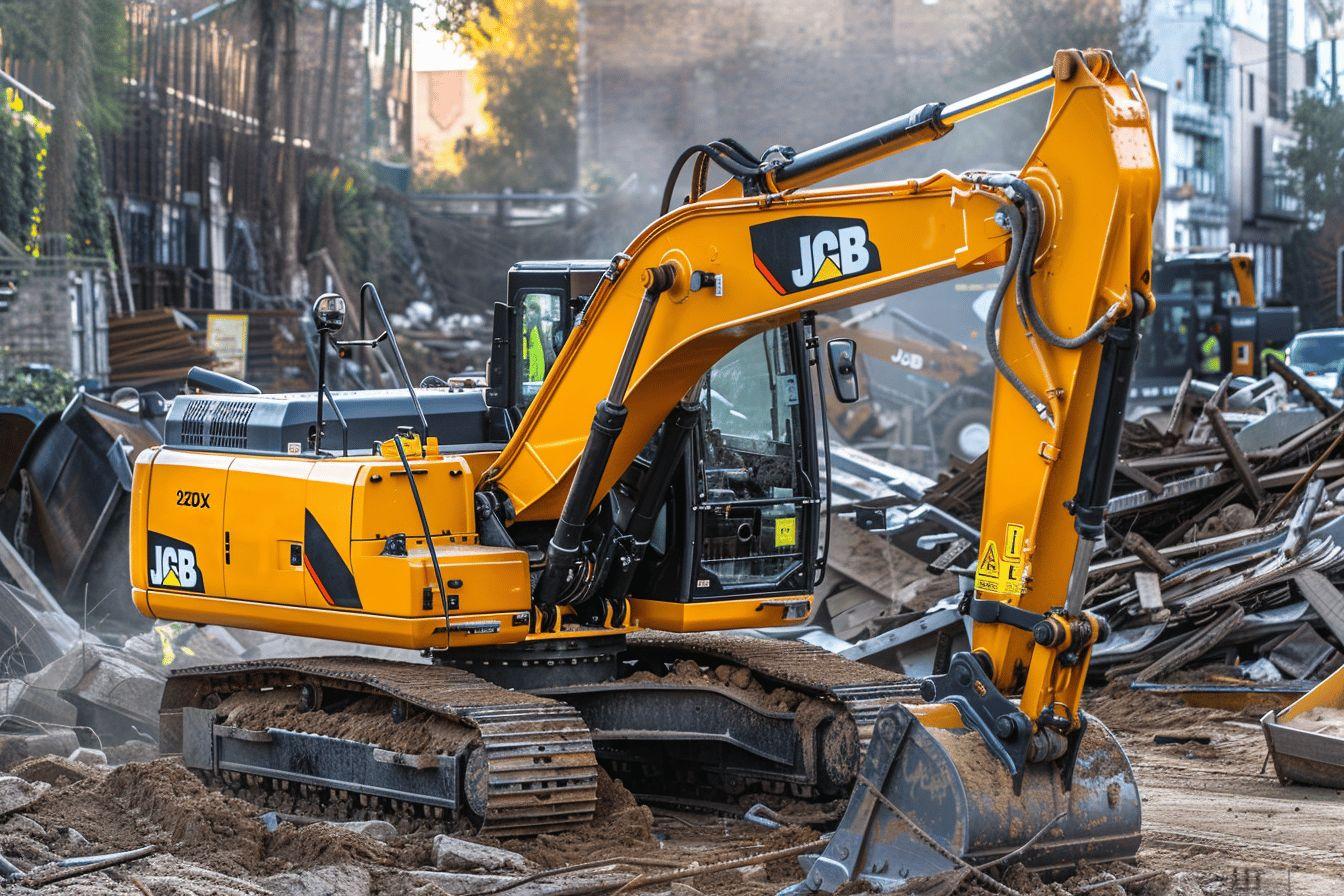 Spécifications techniques de l'excavatrice sur chenilles JCB 220X : fiche détaillée de la pelle hydraulique