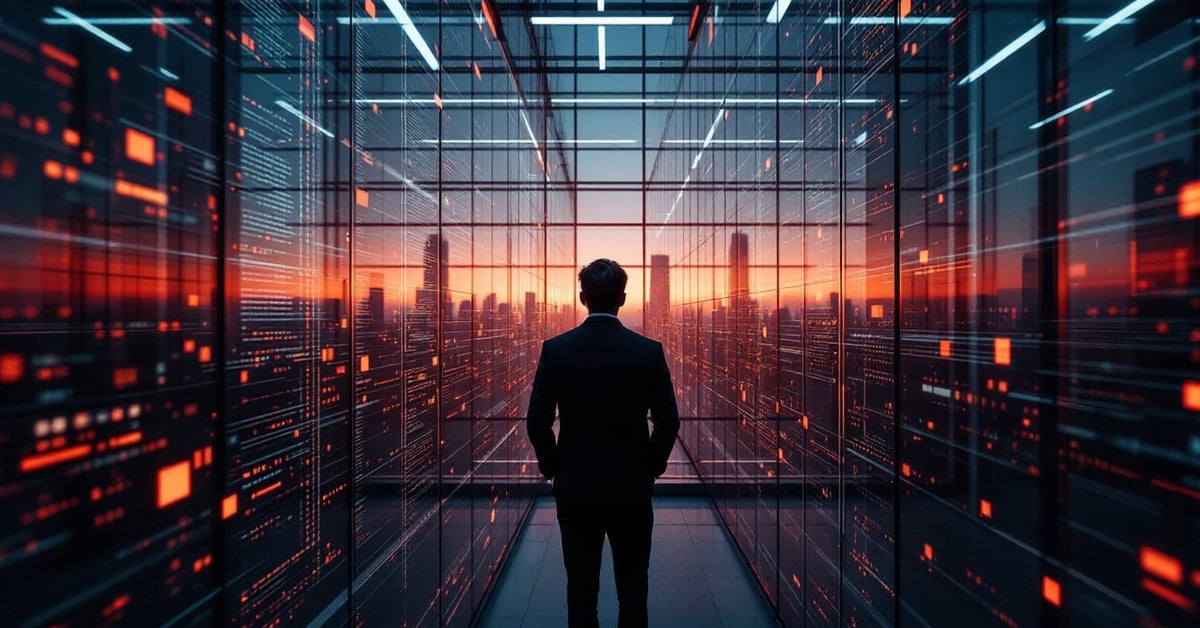 Infrastructure informatique moderne avec serveurs et équipements réseau dans un datacenter professionnel