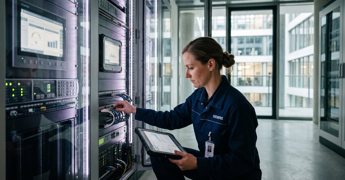 Infrastructure intelligente Siemens intégrée dans un environnement urbain moderne et connecté